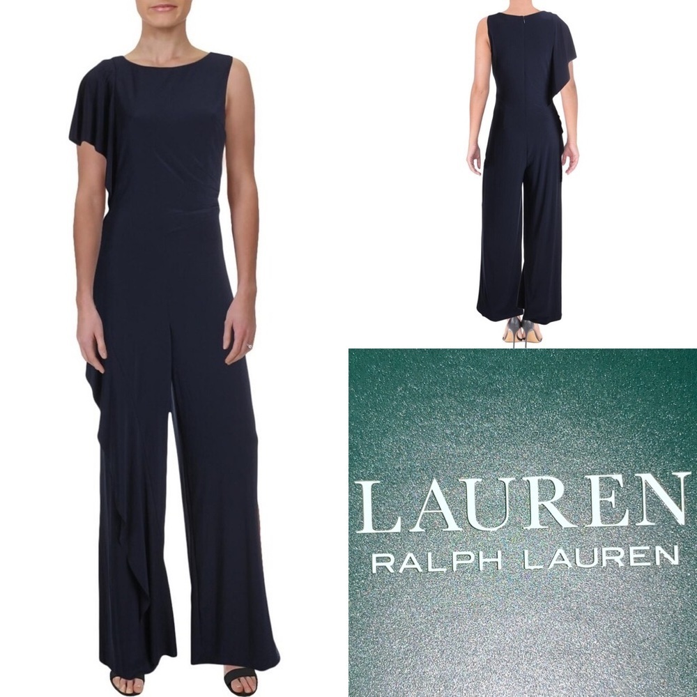 Ralph Lauren Ruffled Flutter Sleeves Jumpsuit